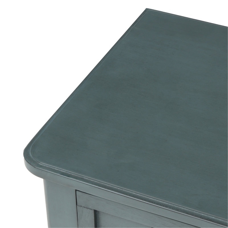 Skai Wooden Console Table with 3 Drawers & Bottom Shelf, Navy