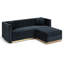 Repose-pieds rembourré en velours noir Modern-757535524