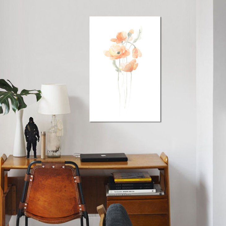 « délicat bouquet iv », impression sur toile, H 40 po x l 26 po x P 1,5 po, Toile tendue, Pas de tapis