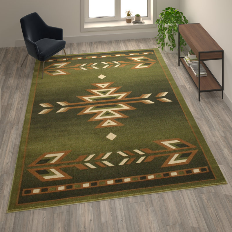 Akyah Multipurpose Southwestern Style Patterned Indoor Area Rug, Rectangle 4' x 5'