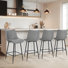 Pu Leather Upholstered Counter & Bar Stool Set of 4 With Metal Legs