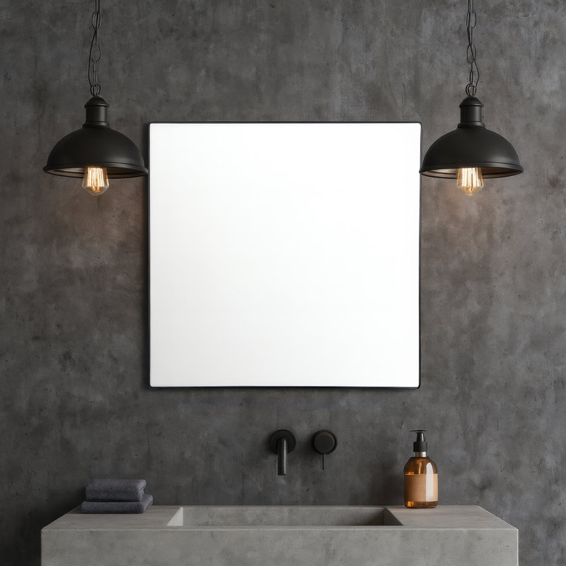 Miroir mural Kye, Noir, 40" x 40"