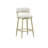 Metal And Upholstered Swivel Adjustable Height Stool, Champagne Gold With Ivory Fabric