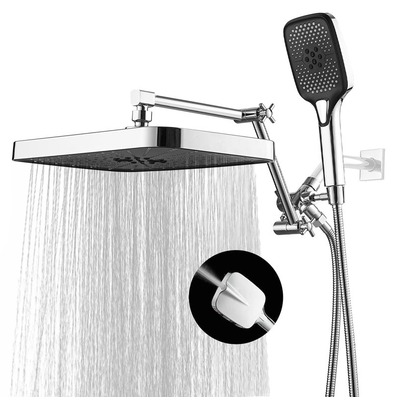 Shower Head With Handheld Combo, High-Pressure Rain/Rainfall