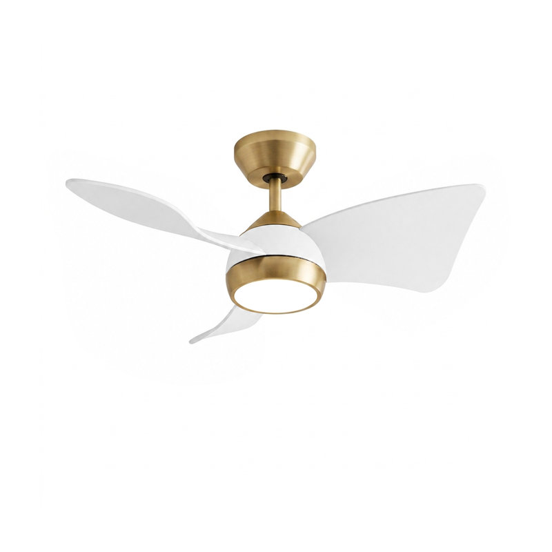 Ventilateur de plafond de 30 pouces avec lumière et ventilateur de plafond de 65 pouces sans lumière, Gold