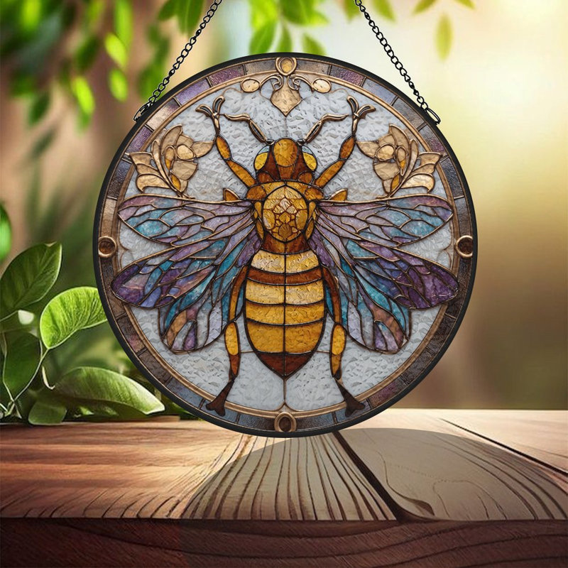 Vitrail Bee Design, 7.8x7.8in(20x20cm)