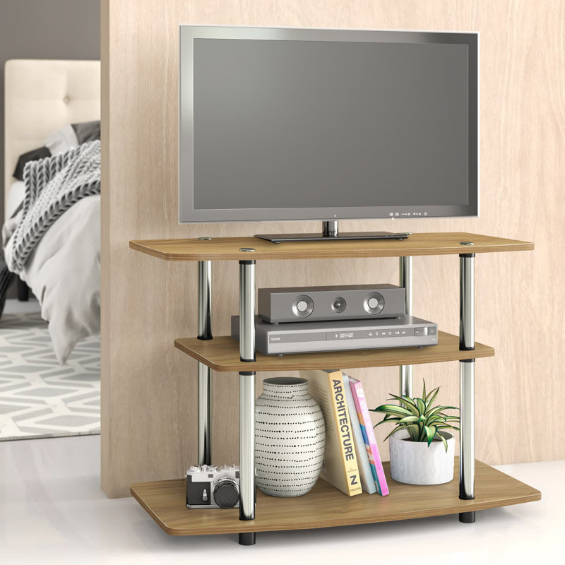 Edwin TV Stand for TVs up to 32", Light Oak/Silver