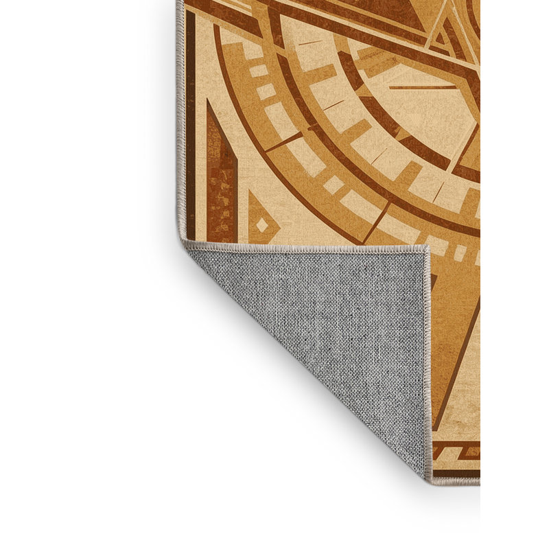 Tapis art déco lavable à la machine Aidan, 7 x 9
