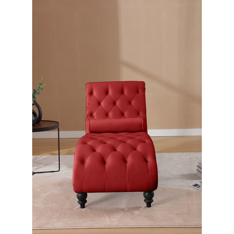 Chaise longue d'intérieur avec capitonnage à boutons et garniture cloutée pour le salon, le bureau et la chambre à coucher