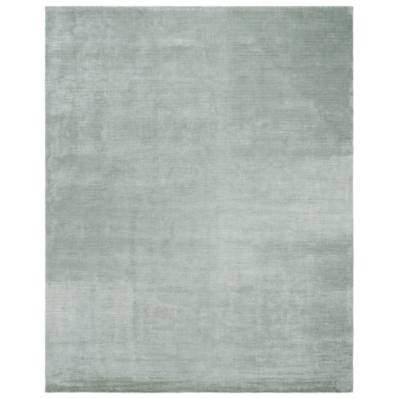Tapis bleu clair noué à la main Mcelroy, Rectangle 8 pi x 10 pi
