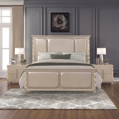 Ensemble de chambre à coucher avec panneau Celestial Glow Modern Glam