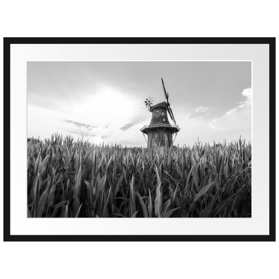 Gerahmtes Poster Windmühle auf dem Feld