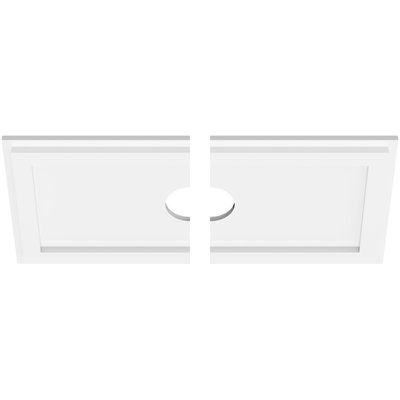 22"W x 11"H x 3"ID x 7 1/2"C x 1"P Rectangle Architectural Grade PVC Contemporary Ceiling Medallion, Two Piece