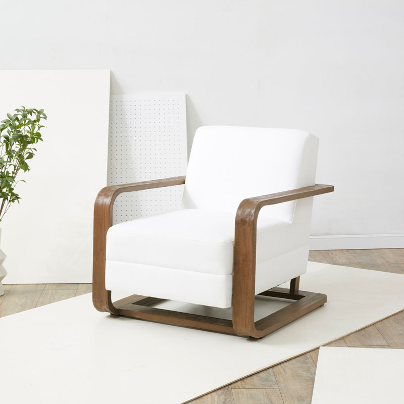 Chaise d'appoint Moni, Velours blanc