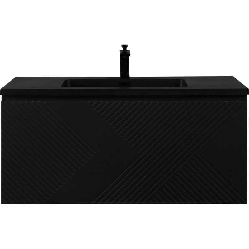 Ensemble de meuble-lavabo mural simple 39 po Bohostice