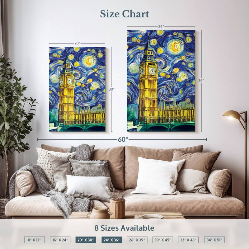 Aime Big Ben Starry Night, 36" H x 24" W