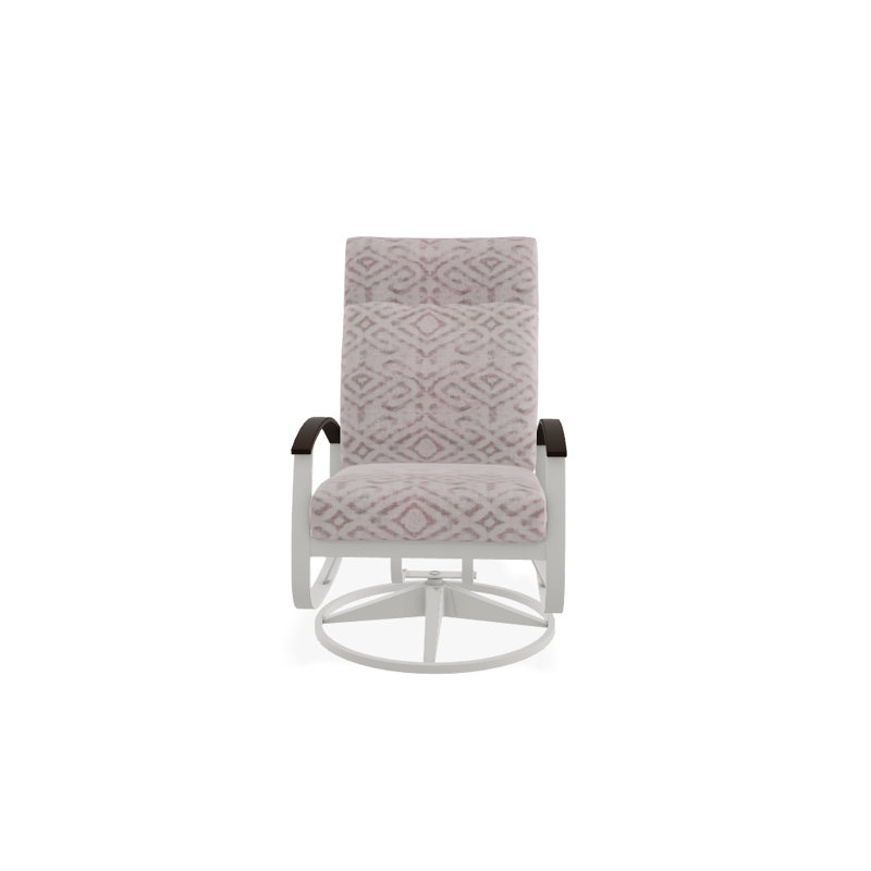 Chaise de patio pivotante avec coussins Askar, Frêne serein, Kona P10, Neige texturée