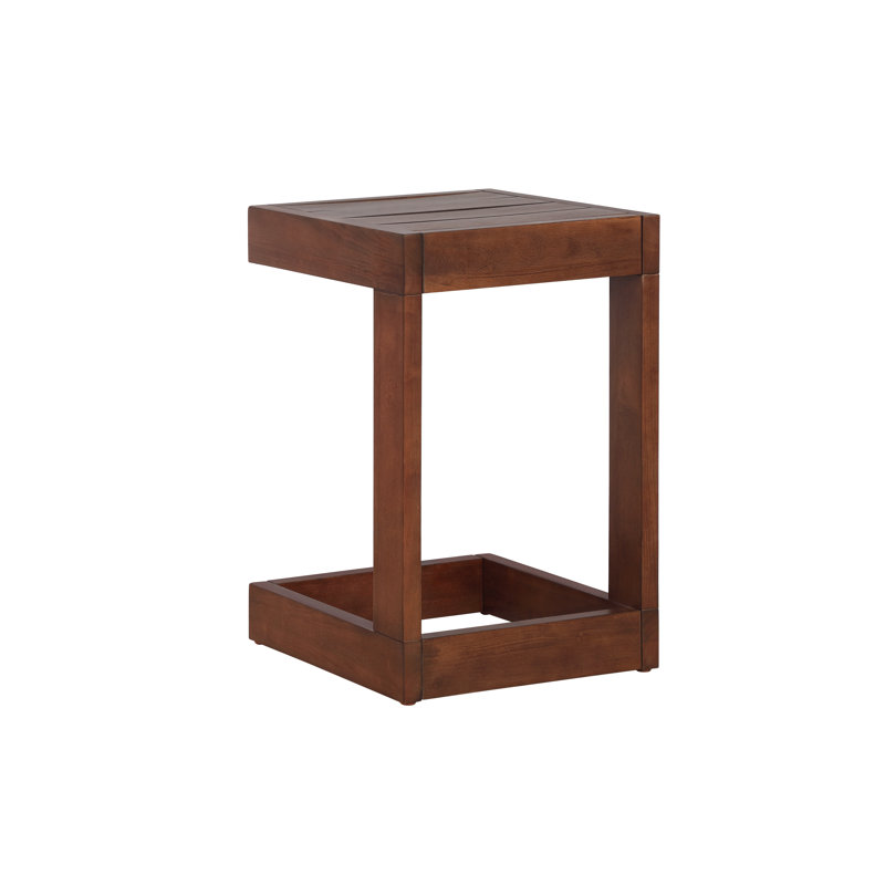 Table d'appoint carrée d'extérieur en bois d'acacia Jurgen, Noyer