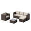 Ensemble de conversation modulaire en rotin avec coussin 6 pièces Baecher (entièrement assemblé)-1869168510