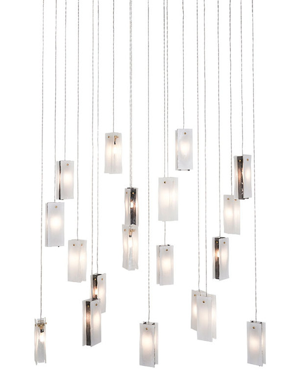 13 - Light Pendant, Black, 19, 48" H x 30" W x 12" D