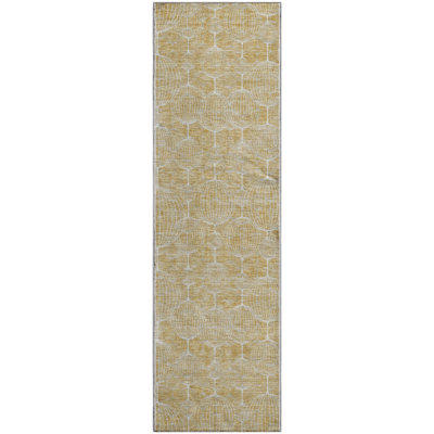 Premium Machine Washable Prisco Gold Rug