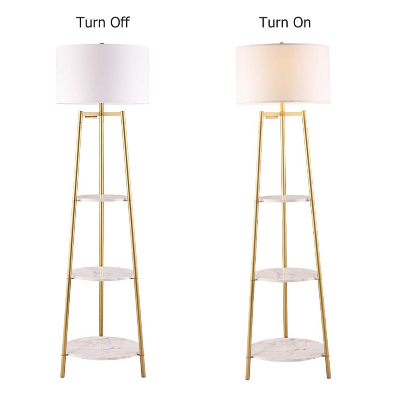 60.04'' Gold Tripod Floor Lamp, Gold