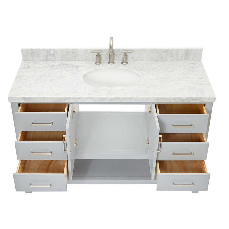 Ensemble de meuble-lavabo simple 55 po Magnolia, Gris