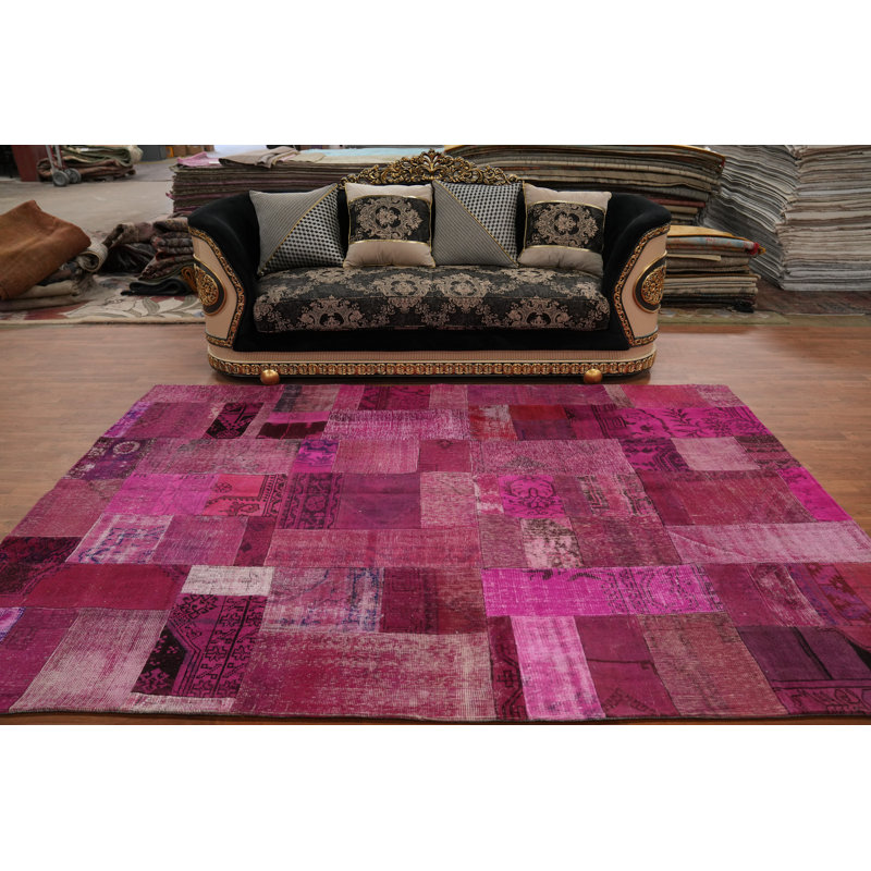 Tapis patiné en laine fait à la main 7 x 10