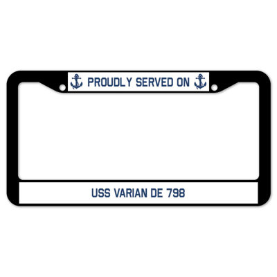 Fièrement servi sur un cadre de plaque USS VARian DE 798