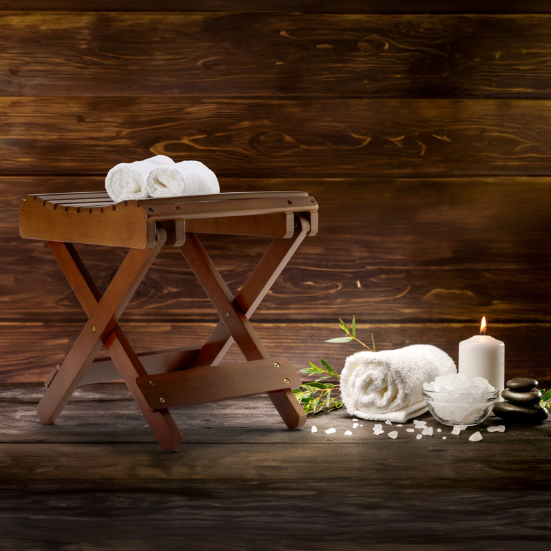 Marchepied pliable en bambou Sorbus, brun foncé, Marron foncé