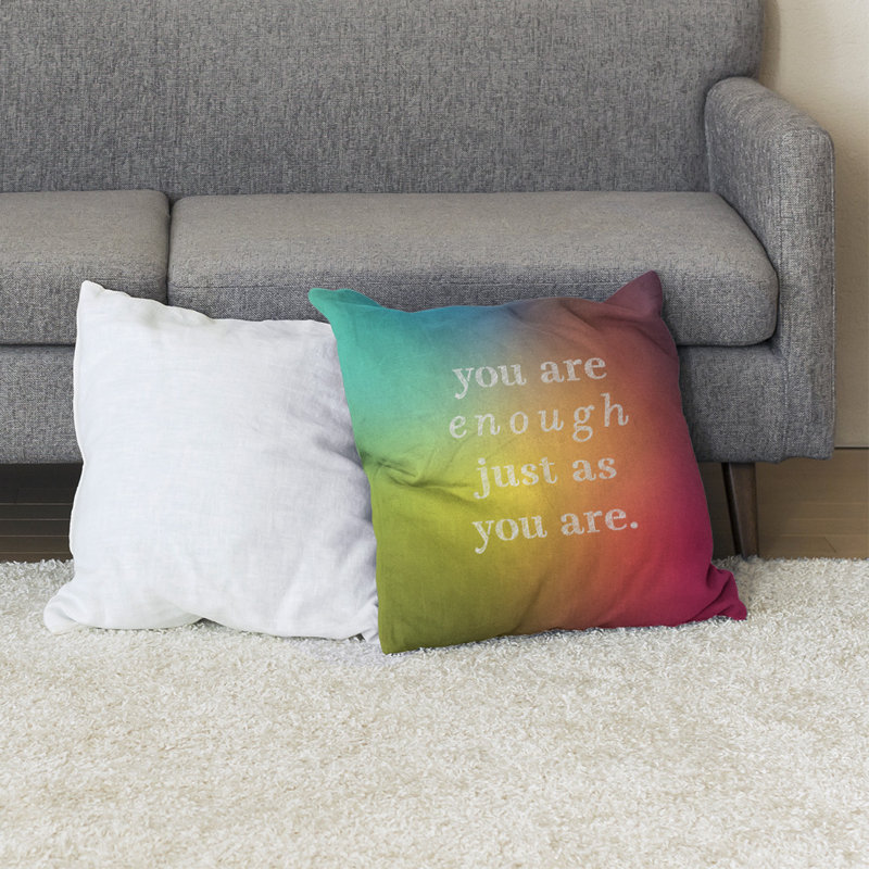 Coussin de sol you are so, Arc-en-ciel, H 36 po x l 36 po