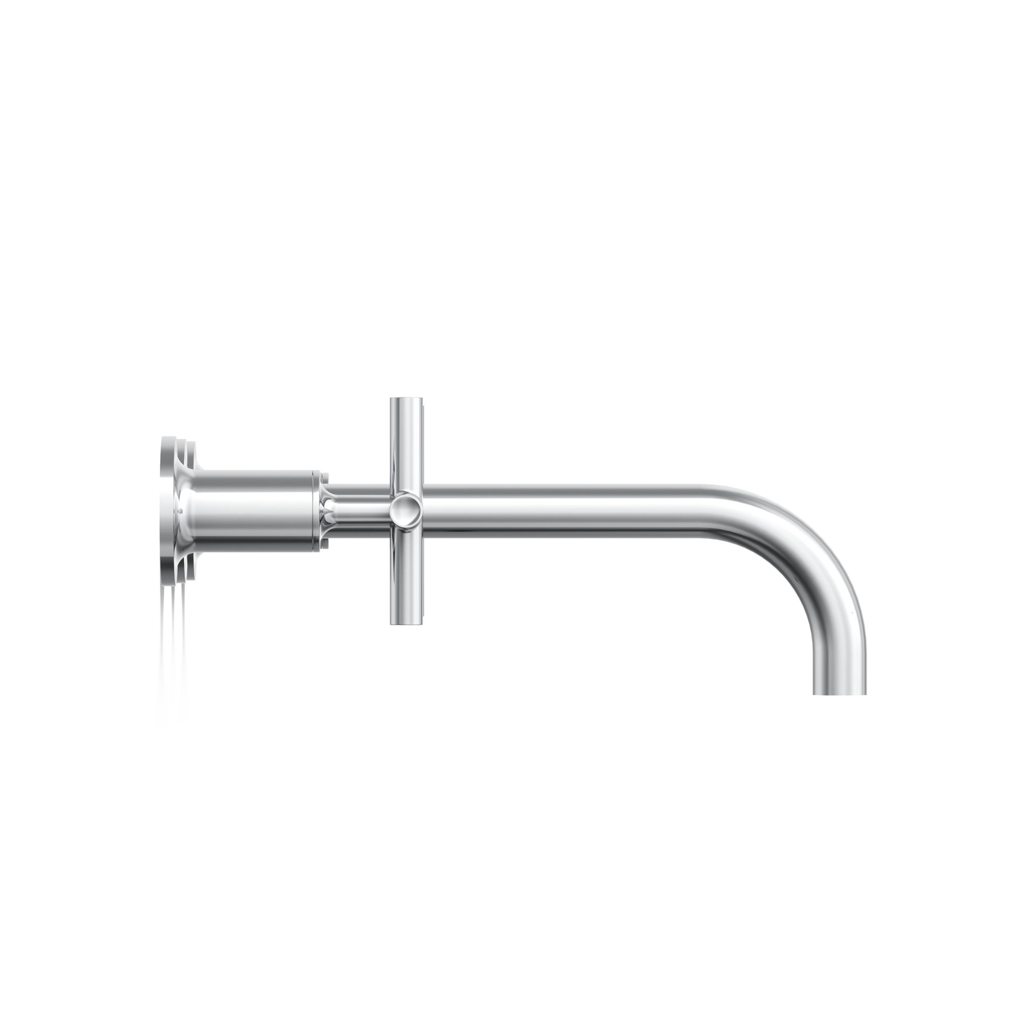 Purist Wall Mounted Bathroom Faucet, Cross Handle, Polished Chrome