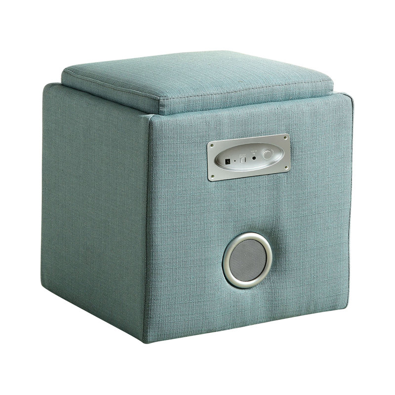 Upholstered Ottoman, Blue
