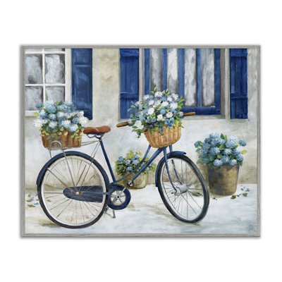 Bicycle & Cottage Windows Giclee Art, design by Nan