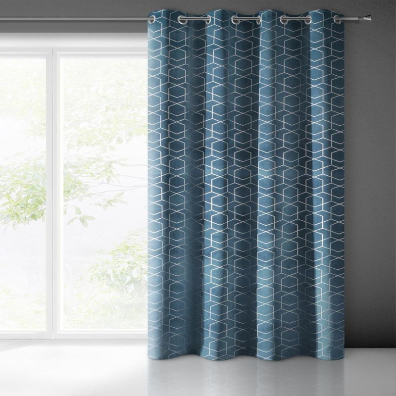 Room Darkening Curtain Single Panel, Navy Blue
