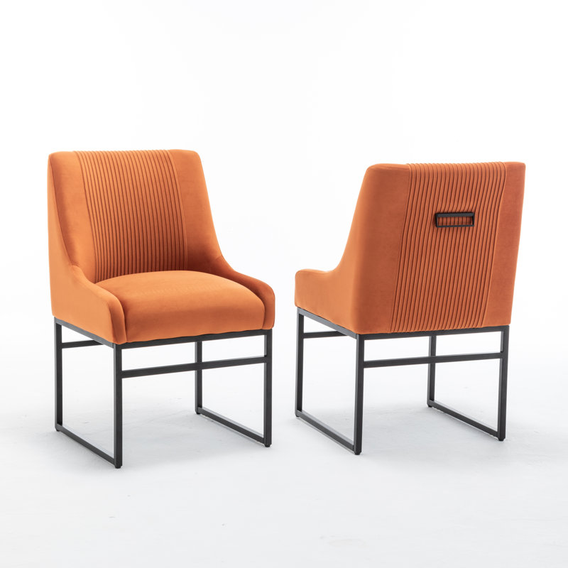 Chaise d'appoint en velours Seymore, Orange