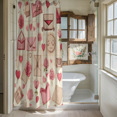 Rose antique - Rideau de douche 180 Premium