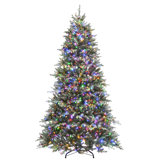 7.5 Ft. Snowy Morgan Spruce Tree With Dual Color® LED Cosmic Lights®