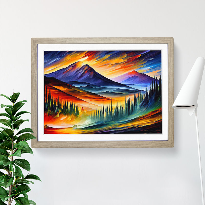 Mountain View Vol.6 Abstract - Framed Print, 34cm H x 46cm W x 2cm D, Oak Framed
