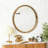 23.62 Inch Round Wall Mirror with Natural Wood Frame