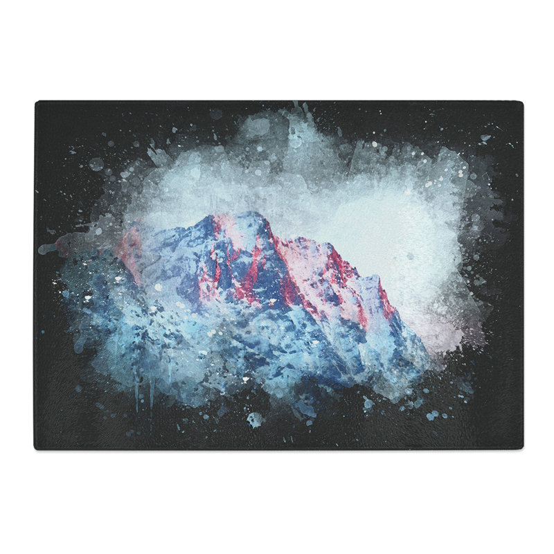 Tempered Glass Mountain Peak in Russia Chopping Board, 20 cm x 28.5 cm