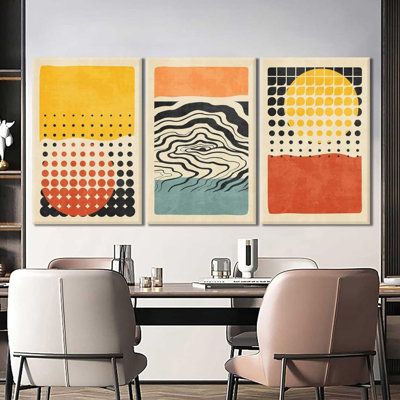 3 pièces abstraites blocs de couleur art mural Mid Century géométrique illustrations affiches impressions bohème bloc neutre peinture photos blocs minimalistes colorés toile pour bureau de chambre décoration murale encadrée