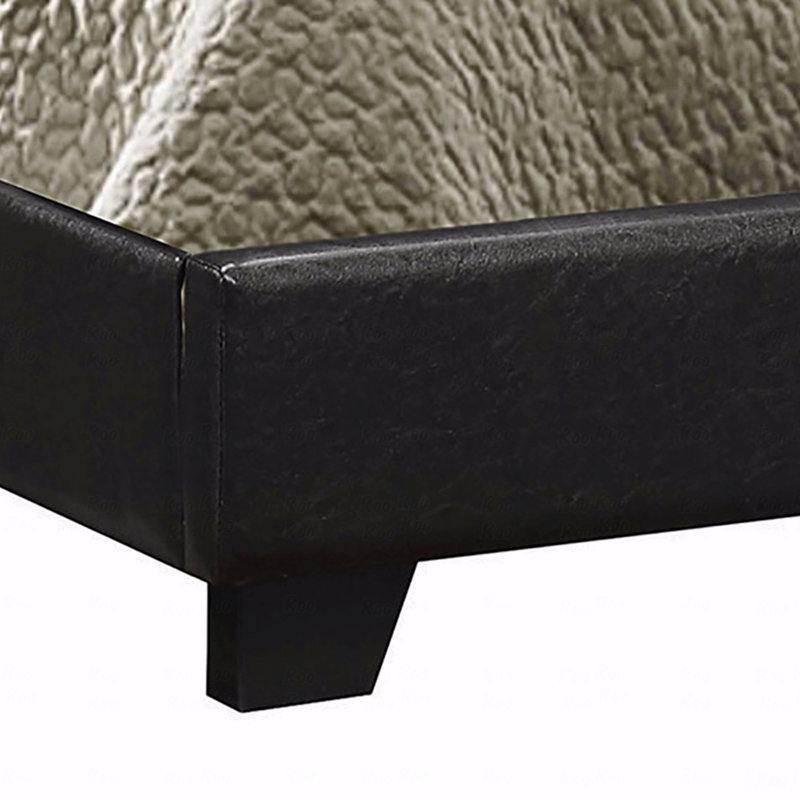 King Bed Frame, Warwick Black Upholstered Design Panel Eastern