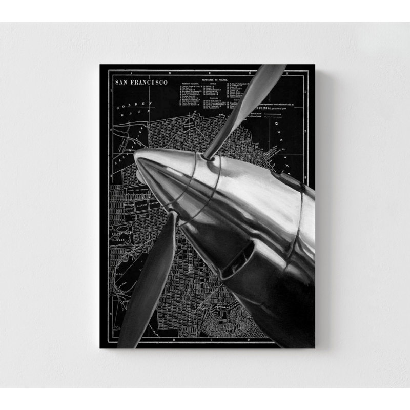 «Vintage Plane II» par Ethan Harper, impression d'affiche tableau noir, impression d'art mural de bureau de mari homme caverne