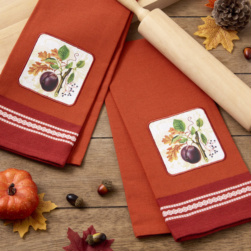  Ensemble de 2 serviettes de table Botanical Fruit, 18 x 28, prune