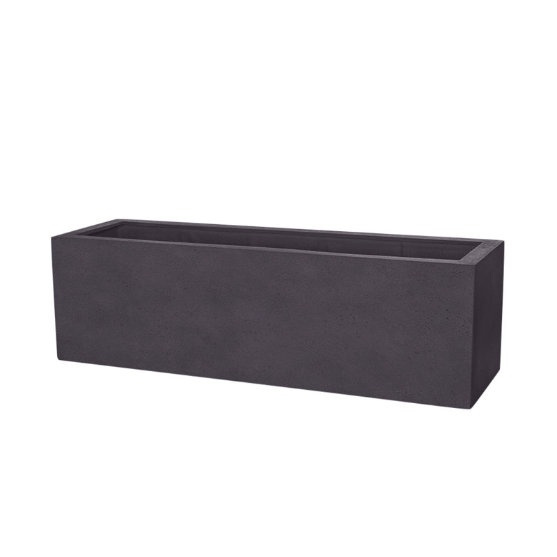Boîte à fleurs en fibre de verre Sandal, Gris anthracite clair, L 47,25 po x P 17,75 po x H 17,75 po