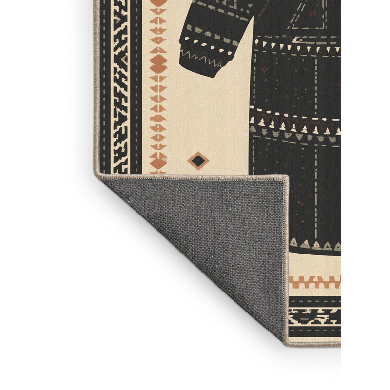 Tapis brun doux et moelleux au look traditionnel rétro Dormont, 5 x 8