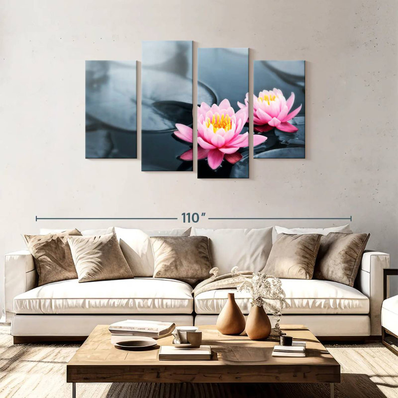 Fleurs de lotus Harnek Pop, H 48 po x l 75 po