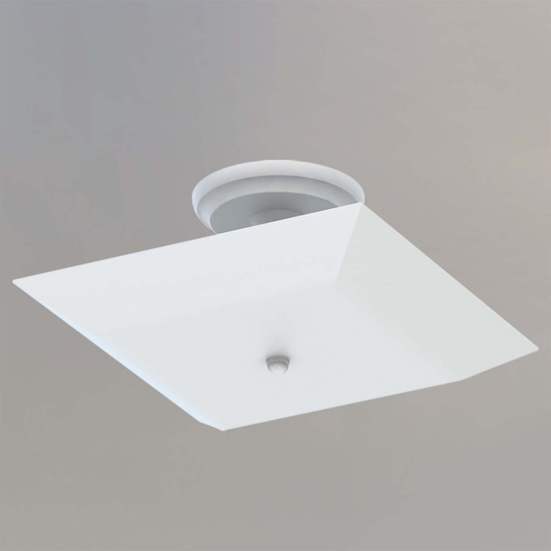  Plafonnier semi-encastré blanc simple 2 lumières l 12 po avec verre carré blanc