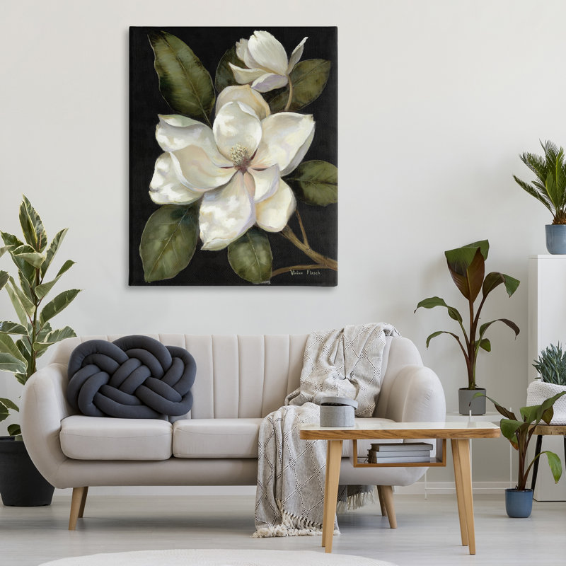 Toile Blooming Magnolia Buds, design par Nan, H 48 po x l 36 po